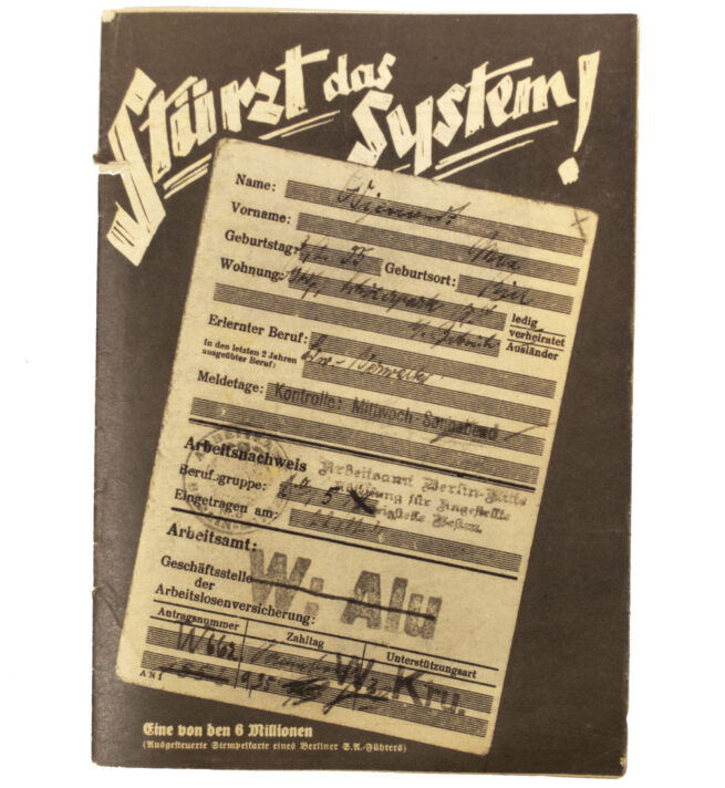 (Brochure) NSDAP, Stürzt das System! (1932) - RARE!