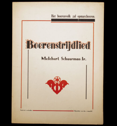 (NSB) Melchert Schuurman - Boerenstrijdlied sheet music (Rare!)