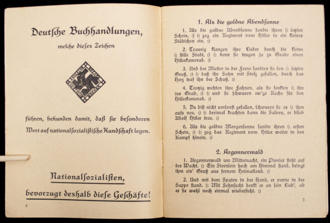 (Brochure) Liederbuch Hamburgischer SA (1933)