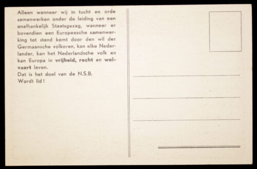 (Postcard NSB) Met Mussert HOU-ZEE