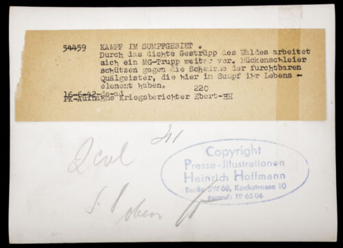 (Pressphoto) Kampf im Sumpfgebiet with MG-Trupp (1942)