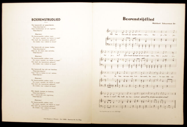(NSB) Melchert Schuurman - Boerenstrijdlied sheet music (Rare!)