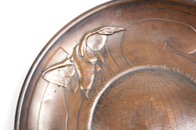 (NSB) Commemorative copper plate for Mussert's journey to the Dutch Indies in 1935