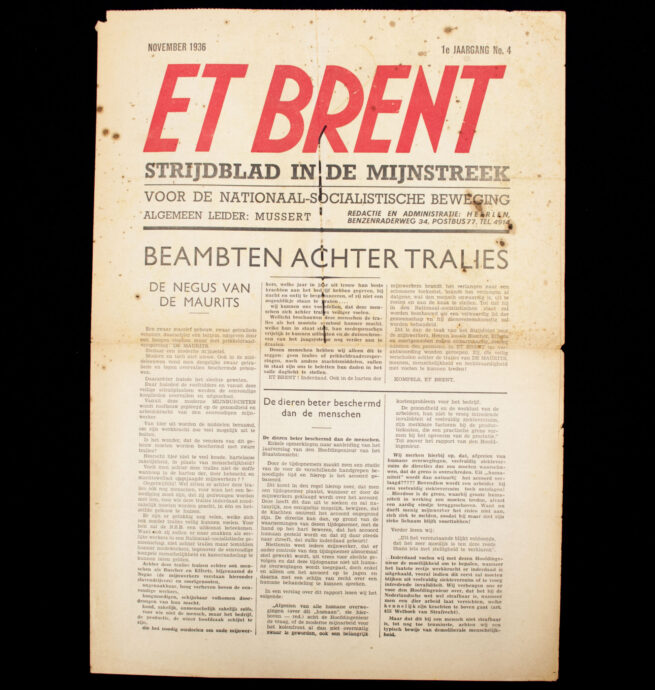 Et Brent (It Burns) - Strijdblad in de Mijnstreek voor de Nationaal Socialistische Beweging (1936)