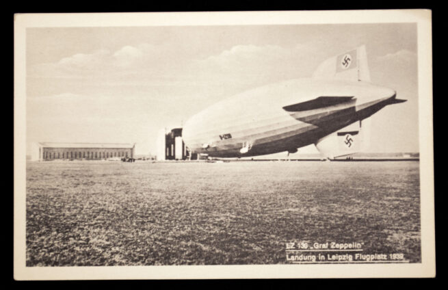 (Postcard) LZ 130 Graf Zeppelin Landung in Leipzig Flugplatz 1939