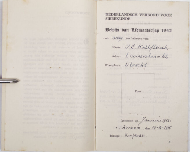 (NSB) Sibbekundig zakboekje 1941 (Filled in Ancestral Pass!)
