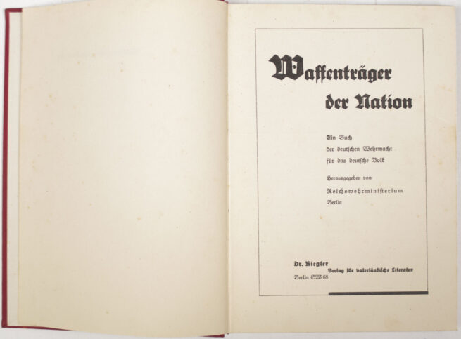 (Book) Waffenträger der Nation - Ein Buch der deutschen Wehrmacht für das deutsche Volk(1934)