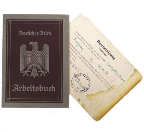 Arbeitsbuch second type from Arbeitsamt München (1935)