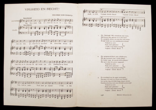 (NSB) Melchert Schuurman – Vrijheid en Recht sheet music (Rare!)
