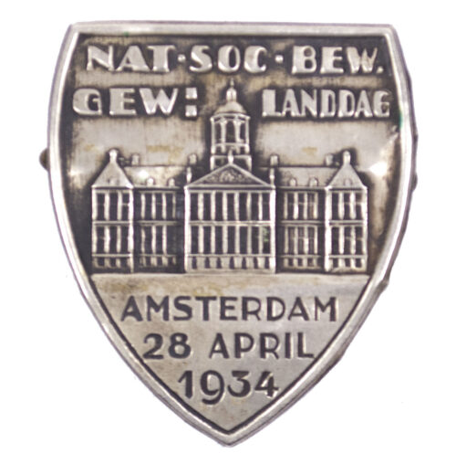 (NSB) Nationaal Socialistische Beweging Gewestelijke Landdag Amsterdam 28 April 1934 badge