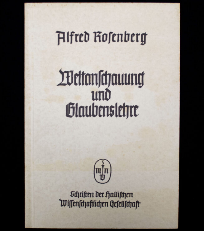 (Brochure) Alfred Rosenberg - Weltanschauung und Glaubenslehre (with dutch NSB Driehoek stamp inside) bd.4. (1939)