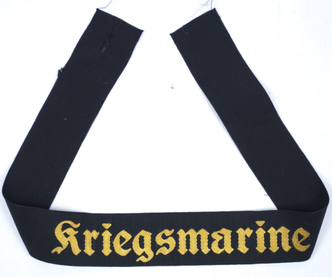 Kriegsmarine Mützenband + photo (Mäckel. Hartmannsdorf)