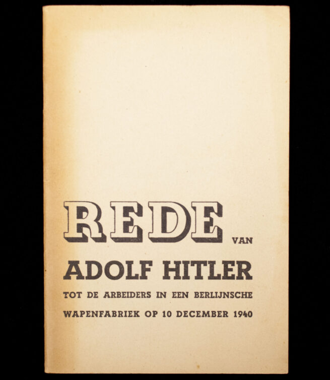 (Brochure) rede van Adolf Hitler tot de arbeiders in een Berlijnsche wapenfabriek op 10 december 1940