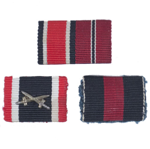 WWII German 3x ribbon - Kriegsverdienstkreuz, Sudetenland, double ribbon