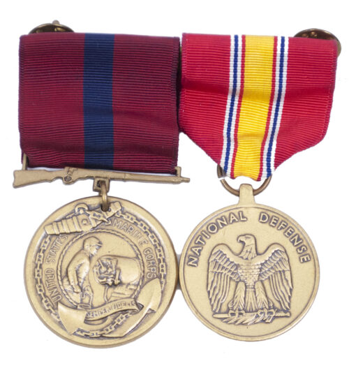 USA medalbar with Navy Good Conduct medal + National Defense medal