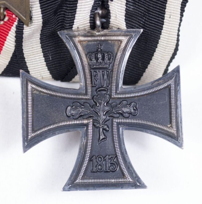 German Medalbar with Ek2, War Merit Cross, Friedrich August Cross, Frontkämpfer Ehrenkreuz, Bulgarian commemorative medal
