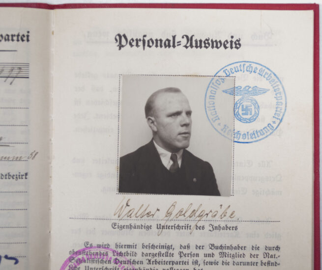 NSDAP Memberpass #1173697 from Bamberg (1934)