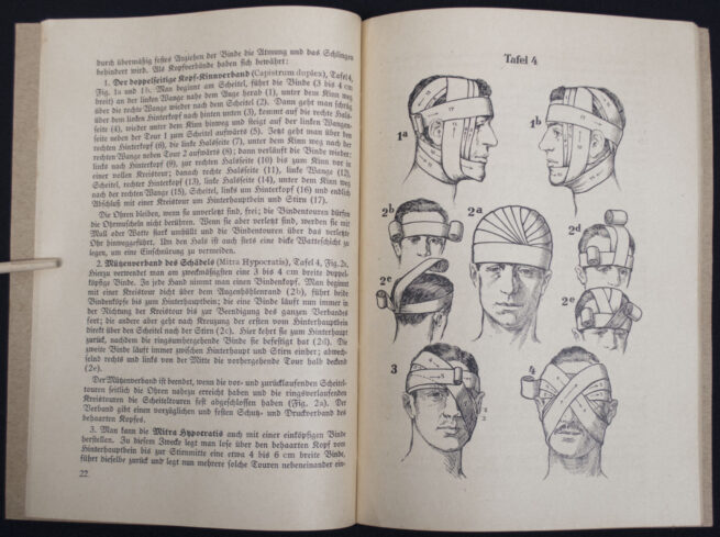 (brochure) Verbandtechnik - Kurze Anleitung zum Anlegen von Bindentuch und Schienenverbanden (1933)