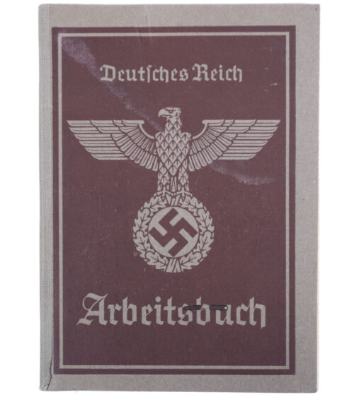 Arbeitsbuch second type from Arbeitsamt Strassburg (with Schwimmwagen factory stamp!)