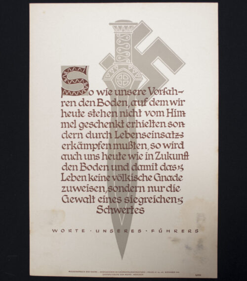 WWII German NSDAP Wochenspruch (Hitler) (1941)