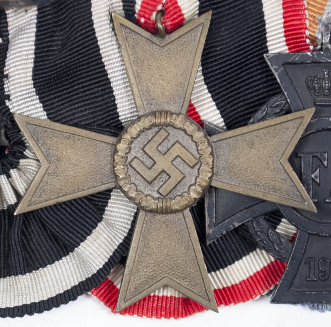 German Medalbar with Ek2, War Merit Cross, Friedrich August Cross, Frontkämpfer Ehrenkreuz, Bulgarian commemorative medal