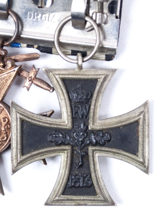 WWI Bavarian Medalbar with Iron Cross + Militärverdienstkreuz mit Schwerter + Frontkämpfer Ehrenkreuz