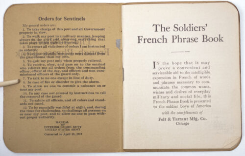 (USA) WWII The soldiers French Phrase Book (1917)