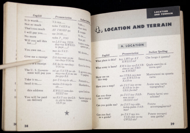 (USA) WWII Restricted Italian Phrase book (1943)