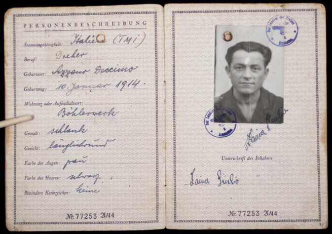Deutsches Reich Vorläufiger Fremdenpass with passphoto (1945)