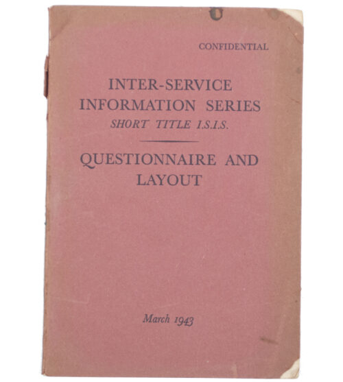 (USA) Confidential Inter-service information series short title I.S.I.S - Questionaire and Layout (1943)