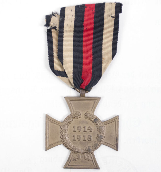 Ehrenkreuz für Kriegsteilnehmer + citation
