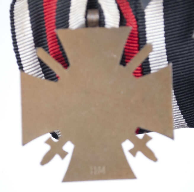 Double ribbonbar with Iron Cross + Ehrenkreuz für Frontkämpfer