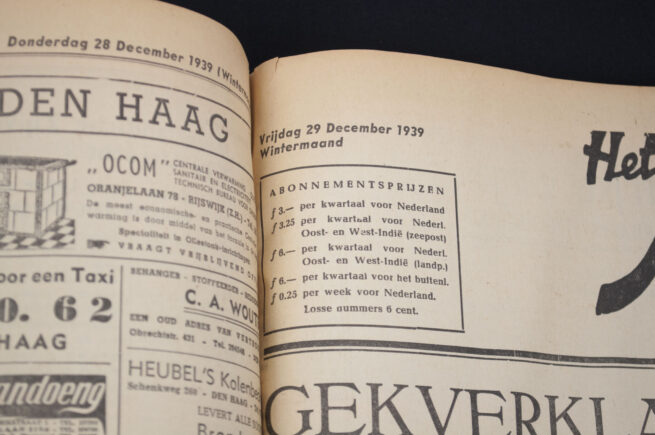 (NSB) Het Nationale Dagblad year 1939 July-december (± 150 editions!) - EXTREMELY RARE!!!!