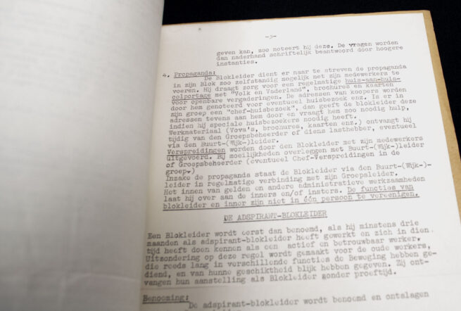 (NSB) Richtlijnen voor de, Blokleider en den Adspirant Blokleider (1941) VERY RARE!