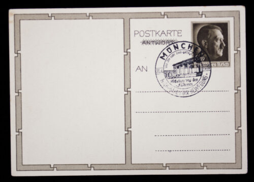 (Postcard) Adolf Hitler (First day stamped in Munich)