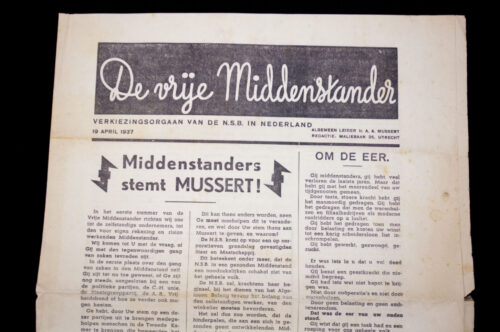 (NSB Newspaper) De Vrije Middenstander - Verkiezingsorgaan van de N.S.B. in Nederland (19 April 1937)
