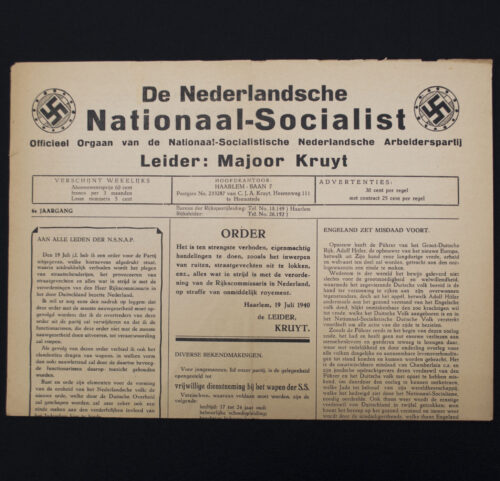(Newspaper) NSNAP - De Nederlandsche Nationaal-Socialist 6e Jaargang 19 Juli 1940