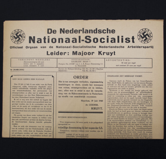 (Newspaper) NSNAP - De Nederlandsche Nationaal-Socialist 6e Jaargang 19 Juli 1940