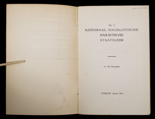 (Brochure) NSB - Nationaal-Socialistische (fascistische) Staatsleer No.3