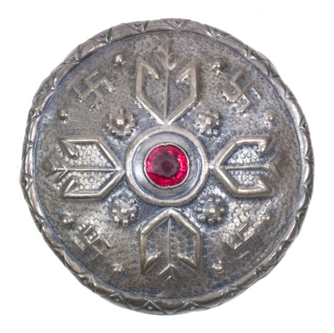 Large Baltic states (Lithuania) swastika brooch