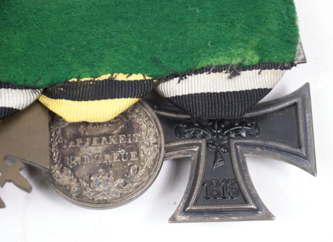 (Württemberg) Medalbar with EK2, Silberne Militärverdienstmedaille,FEK, Bulgarian commemorative medal