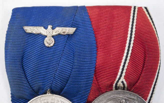 German WWII medalbar with Dienstauszeichung 4 Jahre + Anschluss medaille