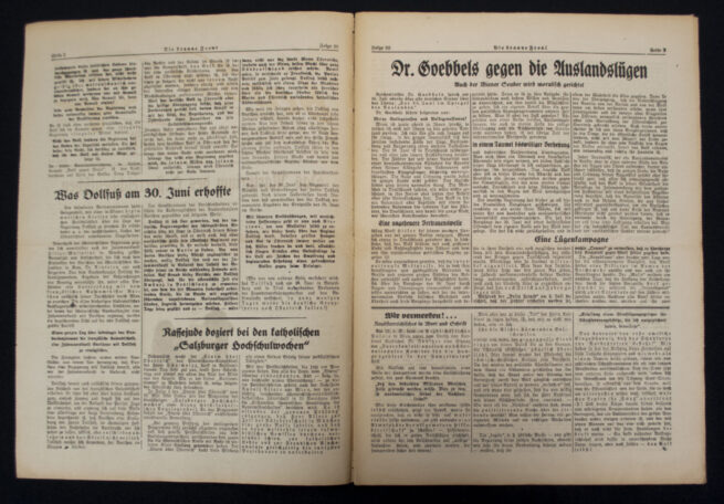 (Newspaper) Die Braune Front - Kampfblatt der NSDAP für Niederösterreich u. Burgenland 26. Juli 1934