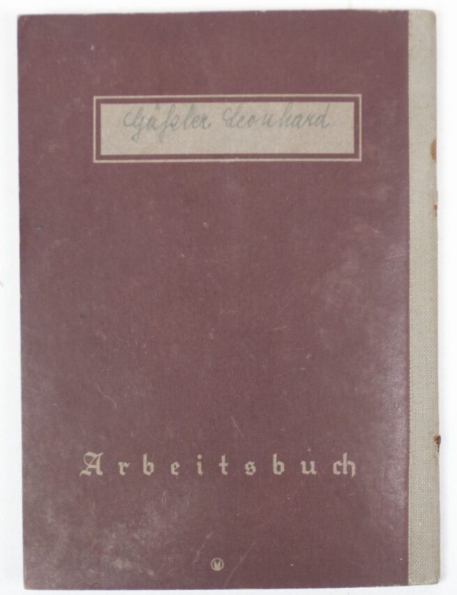 Arbeitsbuch second type Arbeitsamt Donauwörth (1939)
