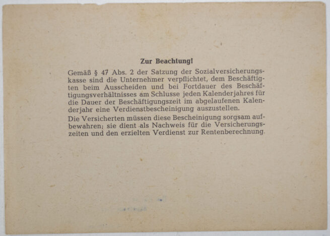 Arbeitsbuch second type Arbeitsamt Dresden (1939)