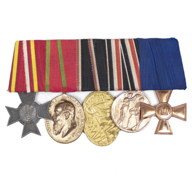 (Baden Bayern) Medalbar with Kriegsverdienstkreuz, Ludwig Prinzregent von Bayern medal, Veteransmedals, DA 15 Jahre