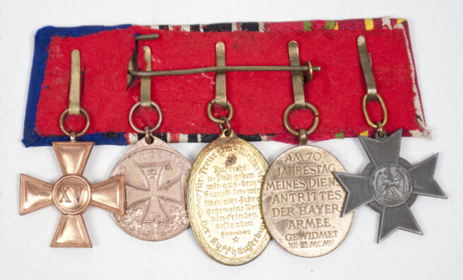 (Baden Bayern) Medalbar with Kriegsverdienstkreuz, Ludwig Prinzregent von Bayern medal, Veteransmedals, DA 15 Jahre
