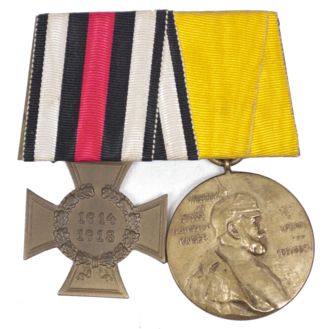 German medalbar with Nichtkämpfer Ehrenkreuz + Centenary medal
