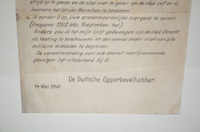 Dutch call for capitulation 14 May 1940 large Pamphlet Aan de Commandant te Utrecht