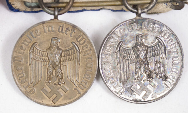 German WWII Heer medalbar with Dienstauszeichnung 12 + 4 Jahre